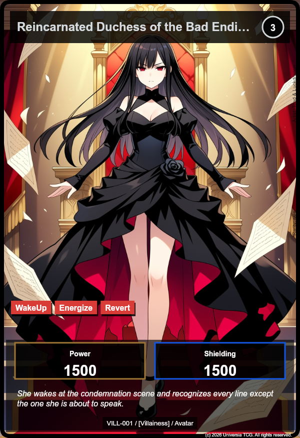 Tragic Villainess example card
