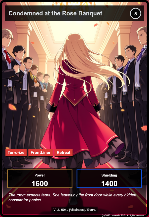 Condemned at the Rose Banquet card