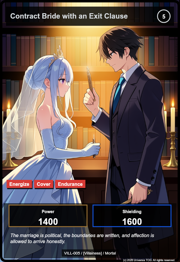 Contract Bride with an Exit Clause card
