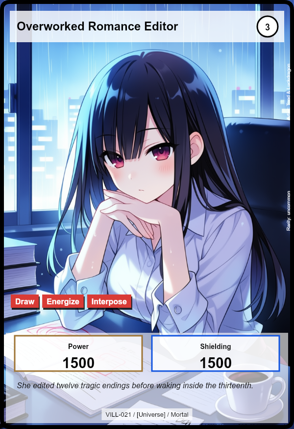 Overworked Romance Editor card