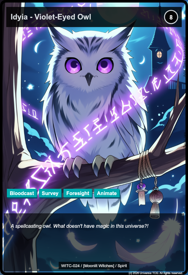 Idyia - Violet-Eyed Owl card