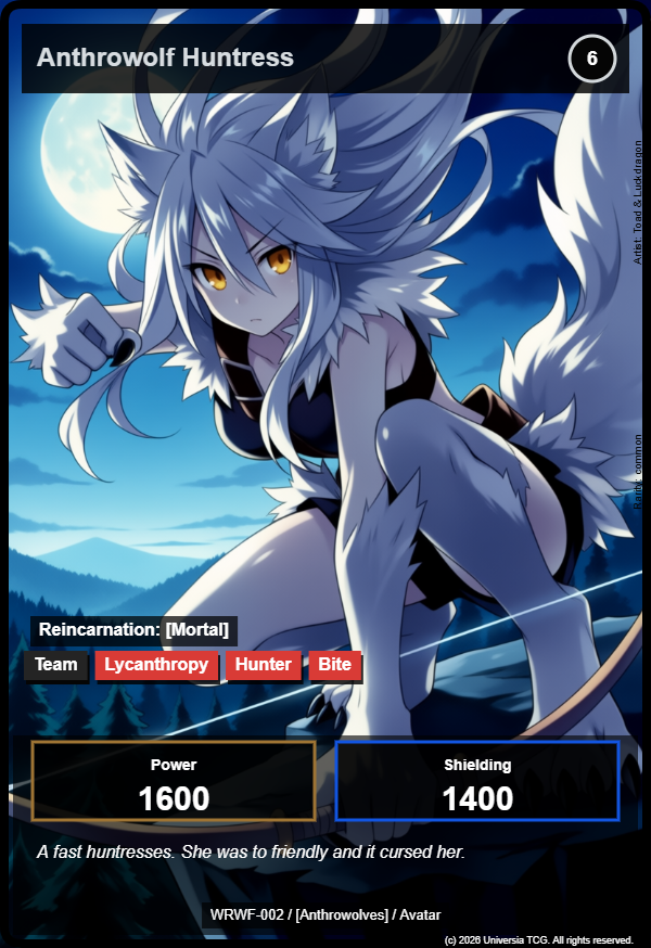 Anthrowolf Huntress card