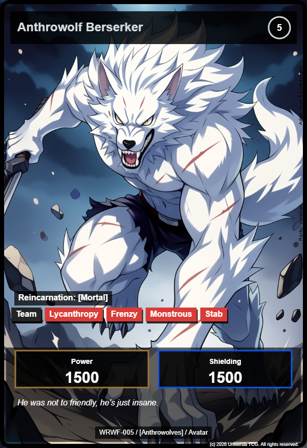 Anthrowolf Berserker card