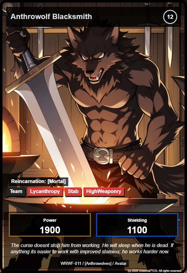 Anthrowolf Blacksmith card