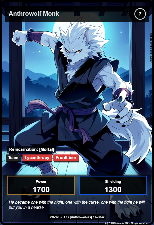 Anthrowolf Monk card