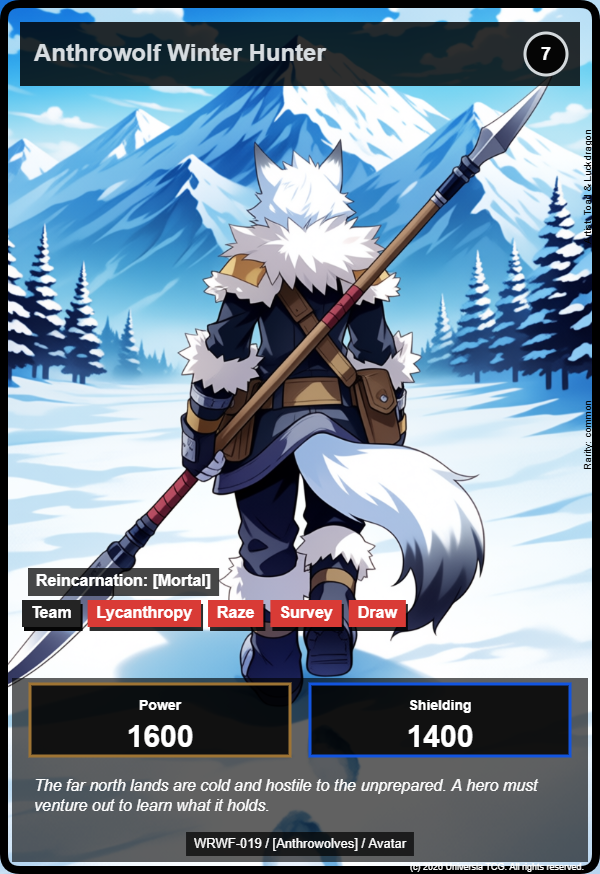 Anthrowolf Winter Hunter card