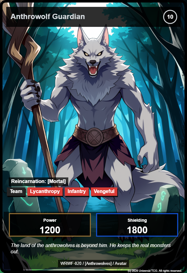 Anthrowolf Guardian card