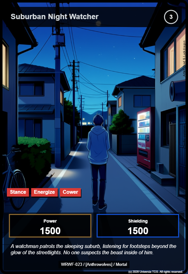 Suburban Night Watcher card