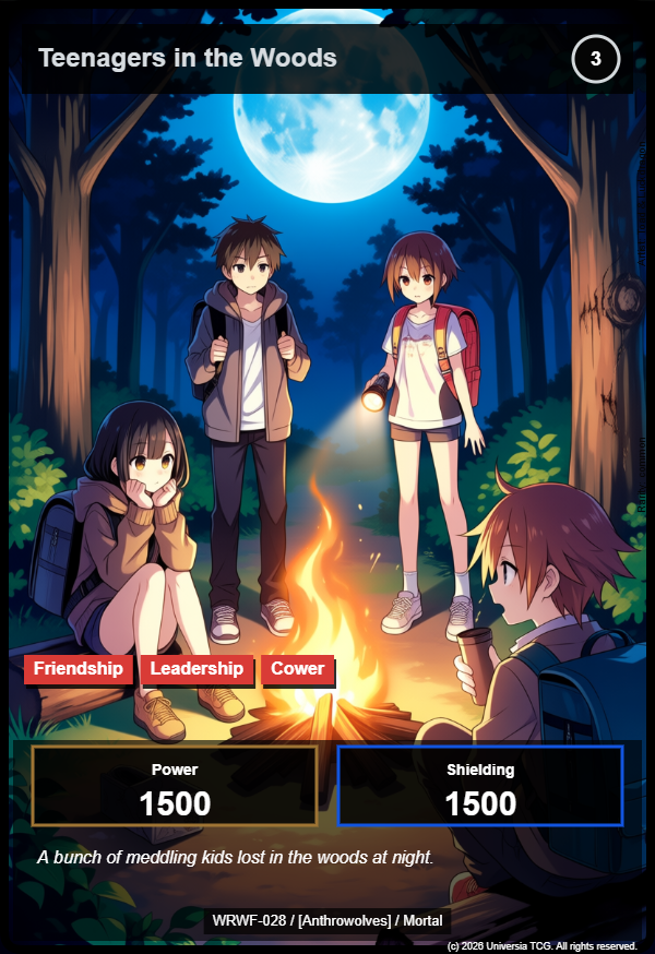 Teenagers in the Woods card